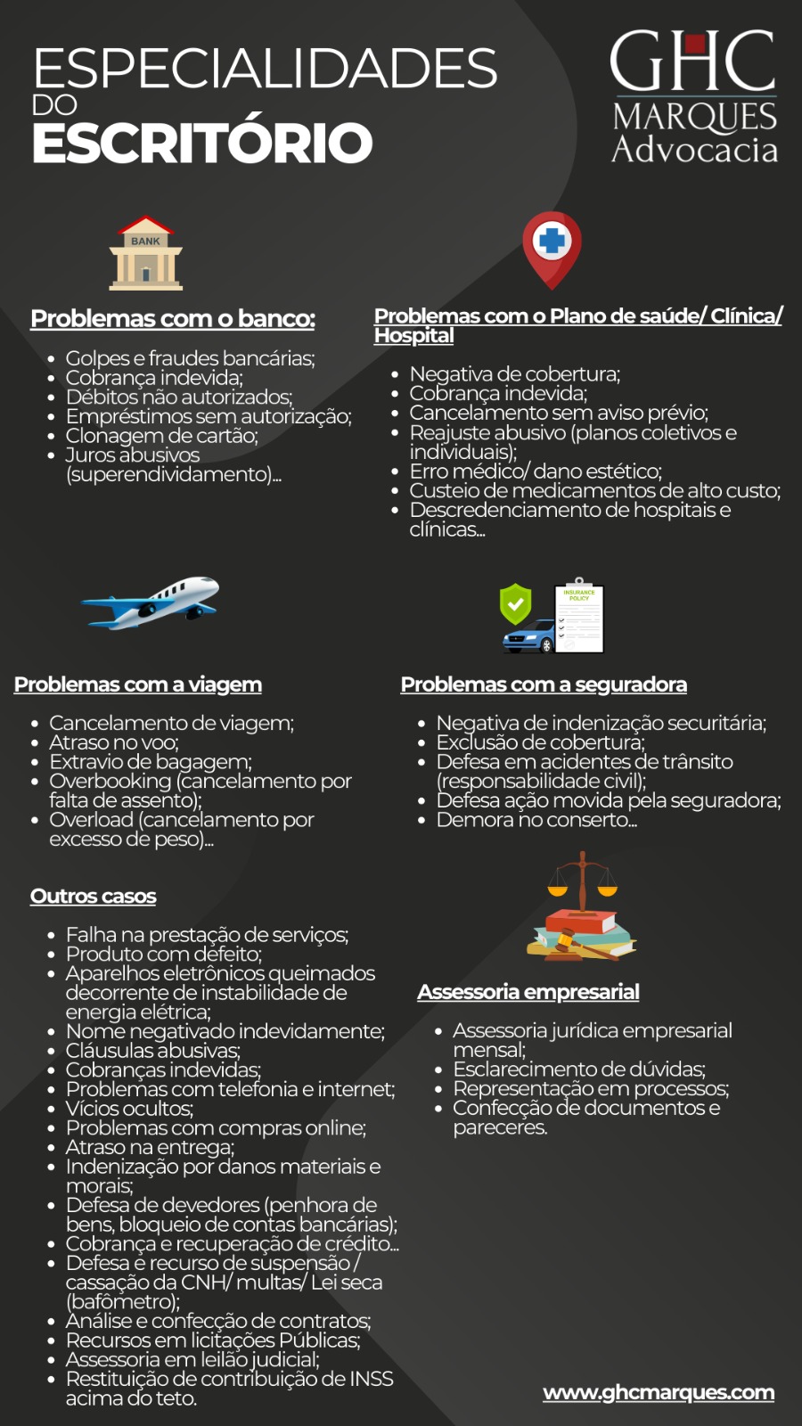 Especialidades da GHC Marques Advocacia